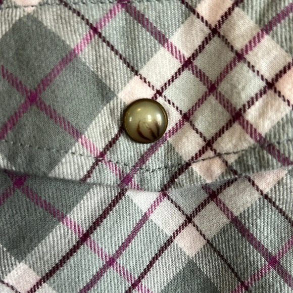 JACHS Girlfriend Shacket Plaid Pearl snap button up lined women's size XL - Picture 3 of 10